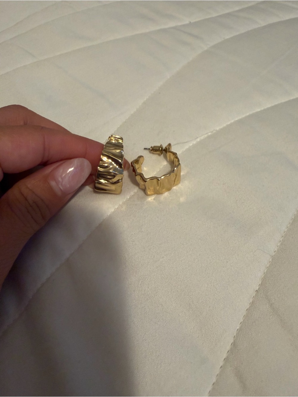 Marshalls Gold Textured Wave Hoop Earrings - Women's Jewelry
